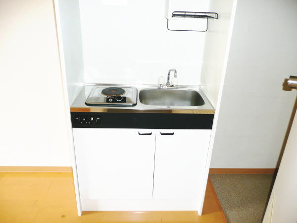 Kitchen. Electric stove acquaintance flow table