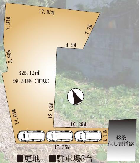 Compartment figure. Land price 36,800,000 yen, Land area 342.11 sq m