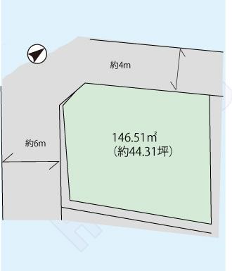 Compartment figure. Land price 19,800,000 yen, Land area 146.51 sq m