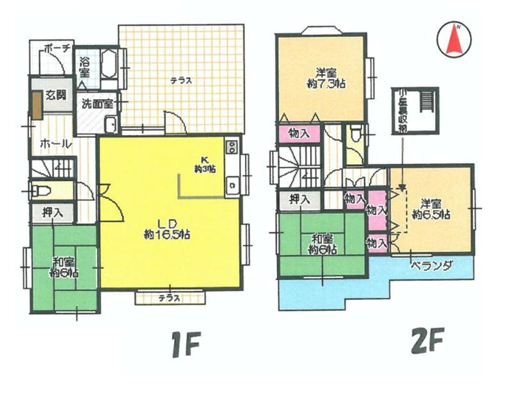 Floor plan. 28,900,000 yen, 4LDK, Land area 182.7 sq m , Building area 113.86 sq m ◎ All rooms are two-sided lighting ◎ sun per ・ Ventilation good