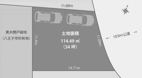 Compartment figure. Land price 19,800,000 yen, Land area 114.49 sq m