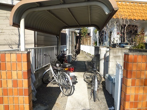 Other common areas. It is a roof with bicycle parking