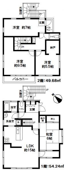 Floor plan. 14.9 million yen, 4LDK, Land area 172.56 sq m , Building area 103.92 sq m