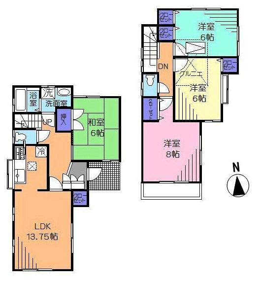 Floor plan. 23.8 million yen, 4LDK, Land area 102.39 sq m , Building area 94.77 sq m