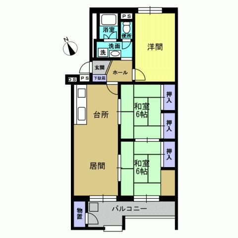 Floor plan. 3LDK, Price 12.8 million yen, Occupied area 72.18 sq m