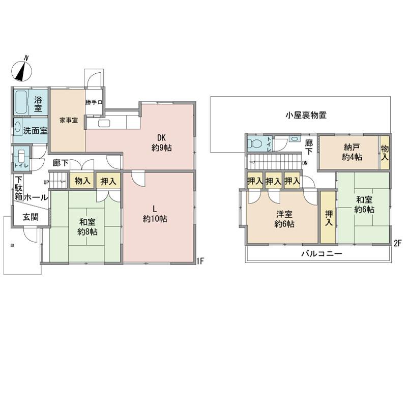 Floor plan. 31,800,000 yen, 4LDK, Land area 307.55 sq m , Building area 109.71 sq m