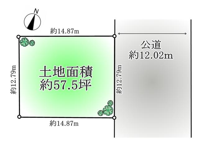 Compartment figure. Land price 21,800,000 yen, Land area 190.26 sq m Hachioji Kitanodai 2-chome compartment view