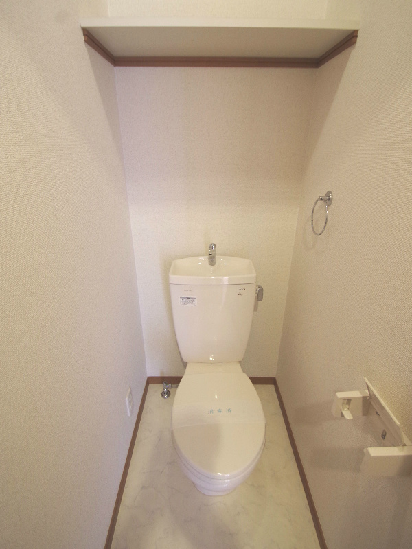 Toilet. Restroom can also be used to there is a shelf housed in the upper part!