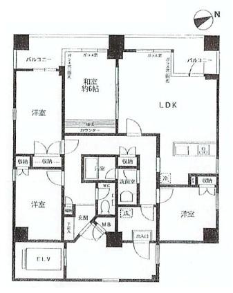 Floor plan. 4LDK, Price 23.5 million yen, Occupied area 97.04 sq m , Balcony area 12 sq m