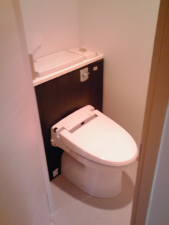 Toilet. Toilet is equipped with Washlet.