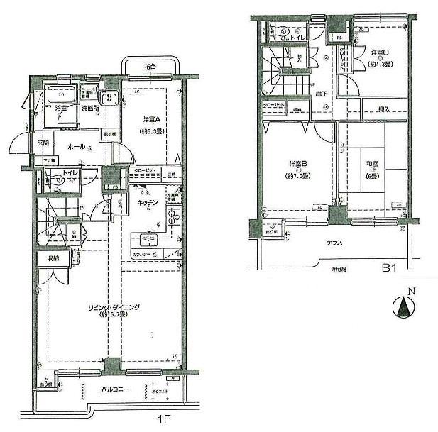 Floor plan. 4LDK, Price 32 million yen, Footprint 109.58 sq m