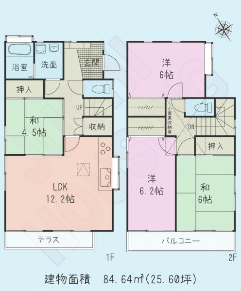 Floor plan. 23.8 million yen, 4LDK, Land area 103.15 sq m , Building area 84.64 sq m