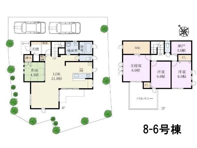 Floor plan. 59,500,000 yen, 4LDK+S, Land area 199.9 sq m , Building area 122.92 sq m Hachioji Horinouchi 8-6 Building