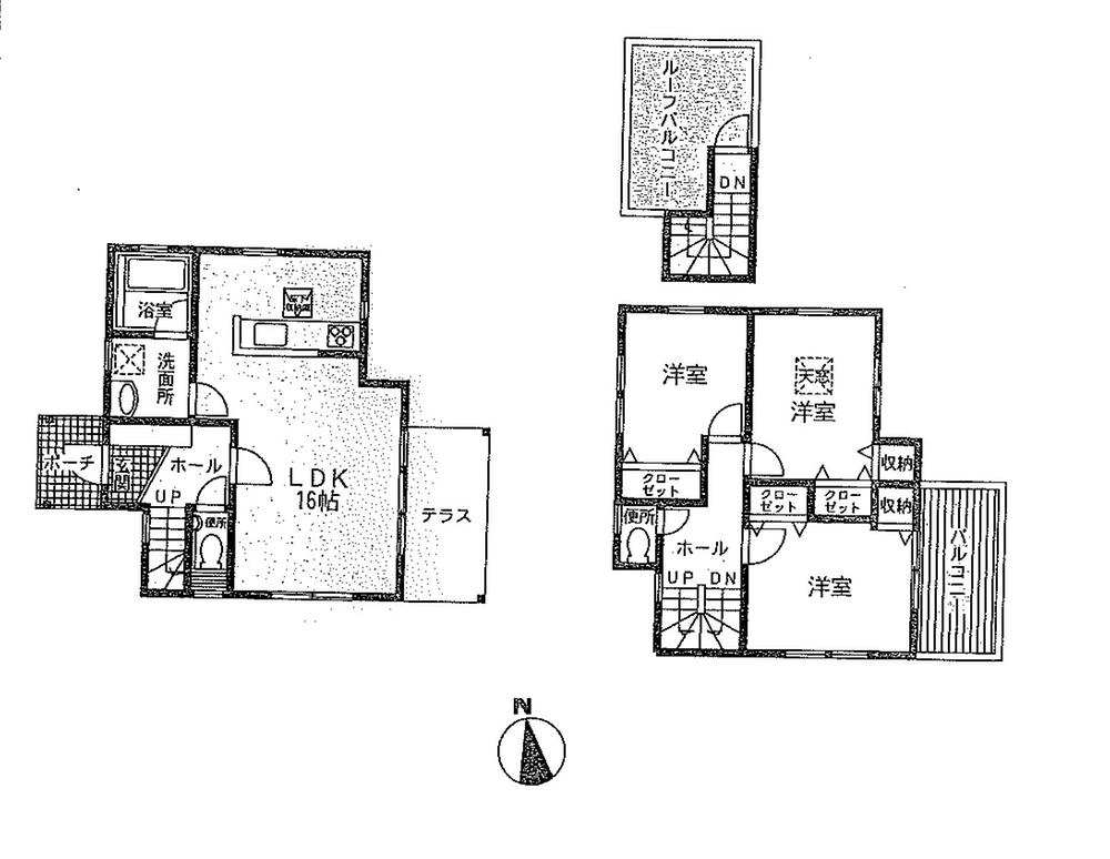 Floor plan. 22,300,000 yen, 3LDK, Land area 150.34 sq m , Building area 84.46 sq m ◎ LDK16 quires more ◎ roof balcony ◎ All rooms flooring