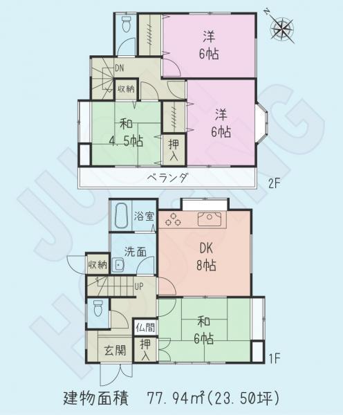 Floor plan. 16.8 million yen, 4DK, Land area 130.51 sq m , Building area 77.94 sq m