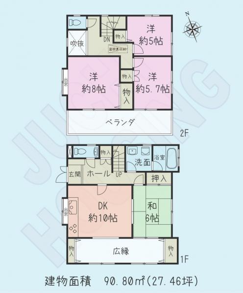 Floor plan. 19,800,000 yen, 4LDK, Land area 177.55 sq m , Building area 90.8 sq m