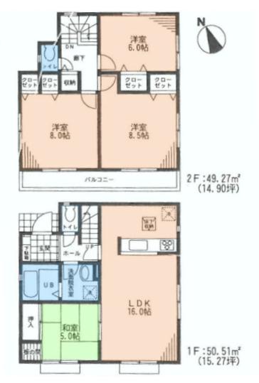 Floor plan. 30,800,000 yen, 4LDK, Land area 126.72 sq m , Building area 99.78 sq m