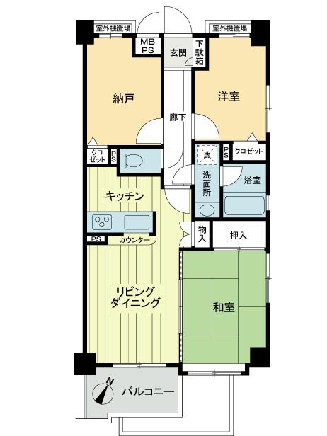 Floor plan. 2LDK + S (storeroom), Price 15.9 million yen, Occupied area 58.14 sq m , Balcony area 4.6 sq m floor plan