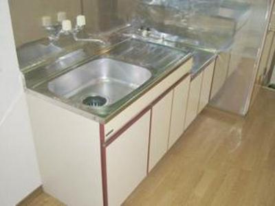 Kitchen. Two-burner gas stove can be installed