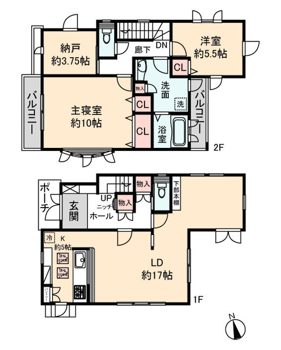 Floor plan. 19.5 million yen, 2LDK + S (storeroom), Land area 180.87 sq m , Building area 103.09 sq m