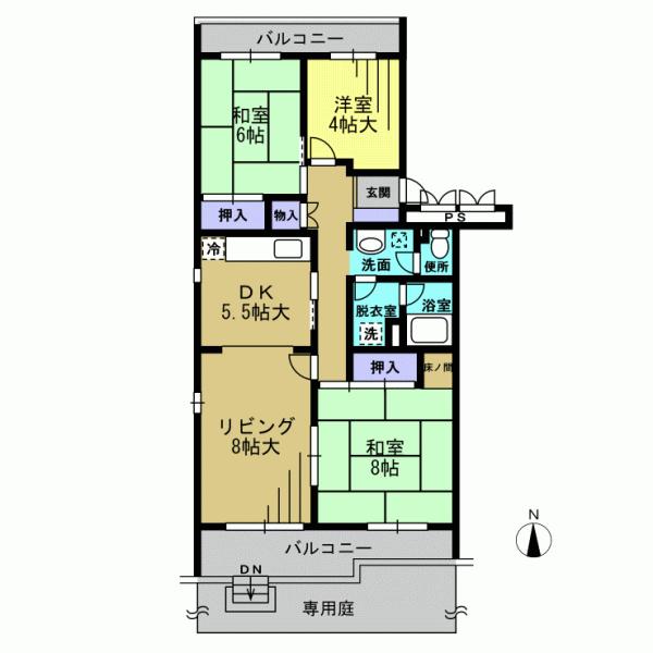 Floor plan. 3LDK, Price 18,800,000 yen, Occupied area 79.58 sq m , Balcony area 14.41 sq m