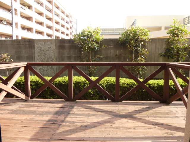 Balcony. 9.2 square meters of wood deck