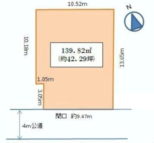 Compartment figure. Land price 24,800,000 yen, Land area 139.82 sq m