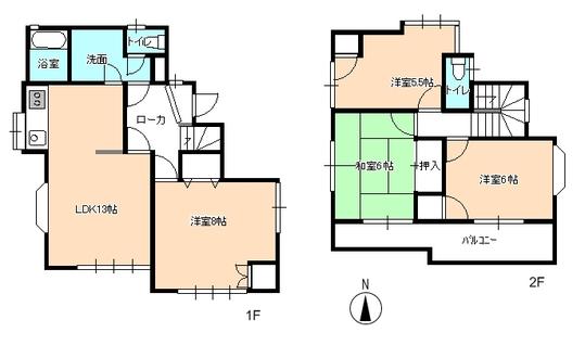 Floor plan. 18.6 million yen, 4LDK, Land area 159.53 sq m , Building area 91.43 sq m