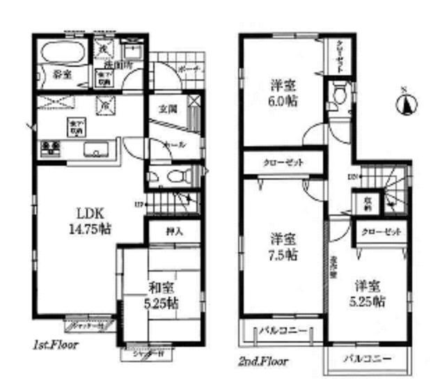 Floor plan. 24.6 million yen, 4LDK, Land area 126.26 sq m , Building area 93.56 sq m