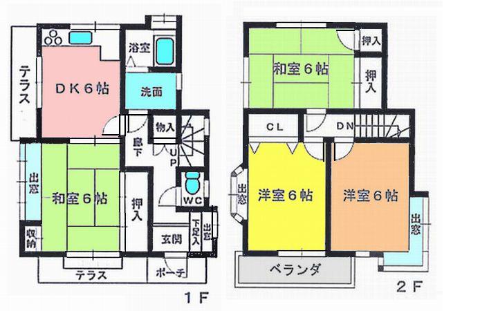 Floor plan. 15.3 million yen, 4DK, Land area 123.97 sq m , Building area 74.36 sq m