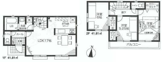 Floor plan. 21,800,000 yen, 3LDK, Land area 105.29 sq m , Building area 83.62 sq m