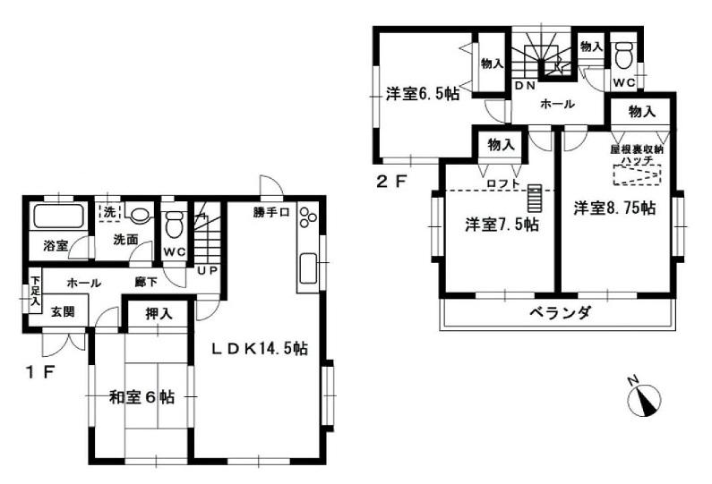 Floor plan. 17.3 million yen, 4LDK, Land area 130.54 sq m , Building area 102.06 sq m