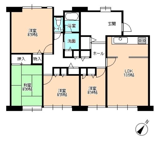Floor plan. 4LDK, Price 26,900,000 yen, Footprint 104.37 sq m , Balcony area 18.13 sq m