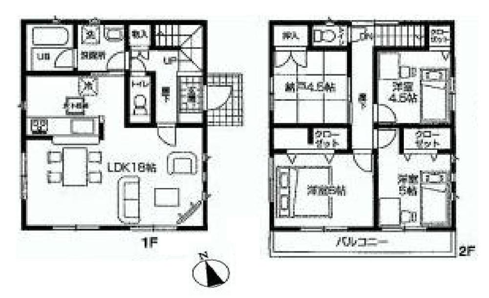 Floor plan. (Building 2), Price 35,800,000 yen, 3LDK+S, Land area 120.04 sq m , Building area 90.72 sq m