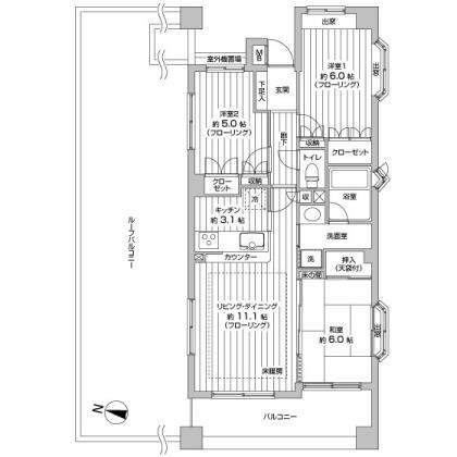 Floor plan. 3LDK, Price 23.8 million yen, Occupied area 68.17 sq m , Balcony area 17.91 sq m roof balcony renovation Property!