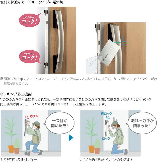 Security equipment. Card with a built-in IC chip / Open and close the two keys at a time by simply bringing the seal to handle. Also, Just put a seal, Favorite belongings is transformed into a key. 