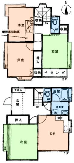 Floor plan. 13.5 million yen, 4DK, Land area 114.08 sq m , Building area 83.44 sq m