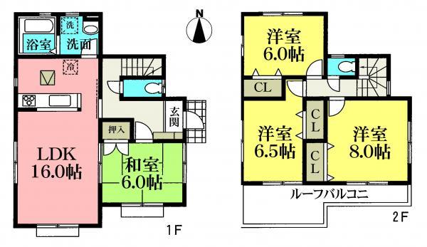 Floor plan. 30,800,000 yen, 4LDK, Land area 189.46 sq m , Building area 99.36 sq m