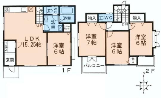 Floor plan. 27 million yen, 4LDK, Land area 140.42 sq m , Building area 92.74 sq m