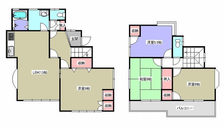 Floor plan. 18.6 million yen, 4LDK, Land area 159.53 sq m , Building area 91.43 sq m