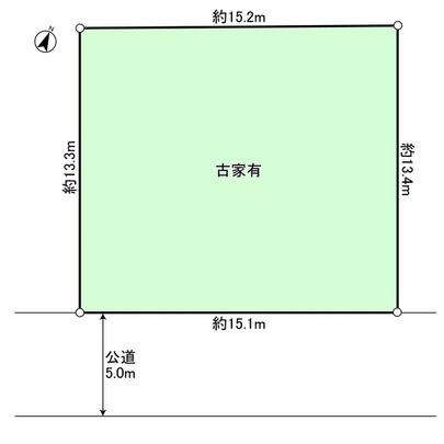 Compartment figure. About 15.1m contact road to the southeast about 5m public road.  Now present situation vacant lot. 