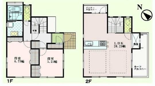 Floor plan. 28,900,000 yen, 2LDK, Land area 142.2 sq m , Building area 82.38 sq m