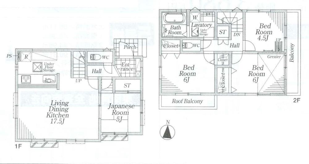 Floor plan. (4 Building), Price 32,800,000 yen, 4LDK, Land area 85.09 sq m , Building area 89.1 sq m