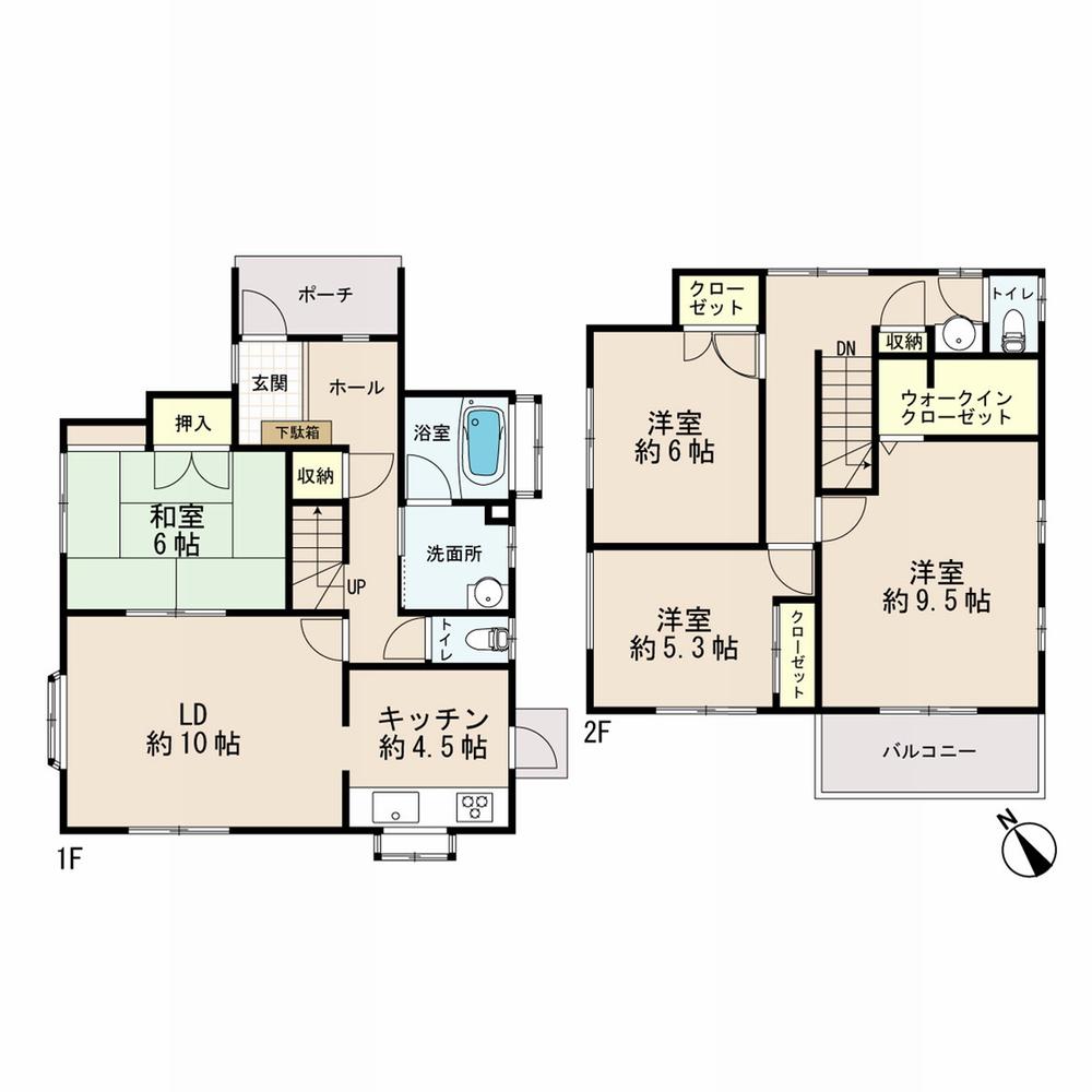 Floor plan. 18,800,000 yen, 4LDK, Land area 216.91 sq m , Building area 106.61 sq m