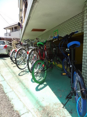 Other common areas. Bicycle parking lot there is a roof