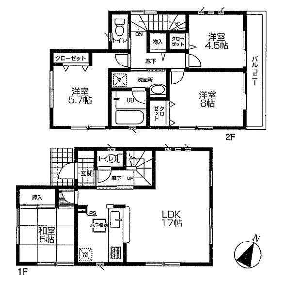 Floor plan. 24,800,000 yen, 4LDK, Land area 112.43 sq m , Building area 87.48 sq m