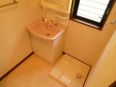 Washroom. Wash basin, Washing machine Storage