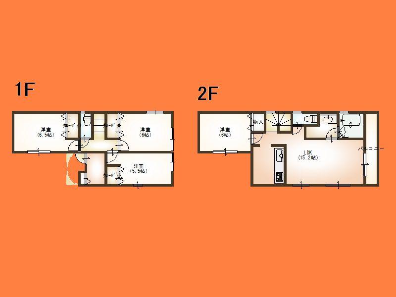 Floor plan. 41,800,000 yen, 4LDK, Land area 88 sq m , Building area 91.3 sq m Floor