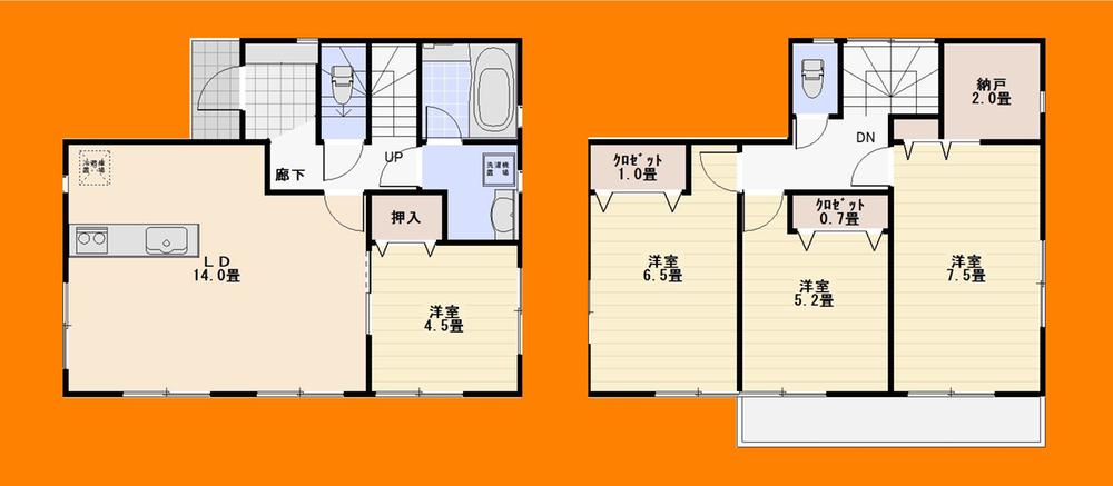 Floor plan. 29,800,000 yen, 4LDK + S (storeroom), Land area 120.92 sq m , Building area 89.5 sq m Floor