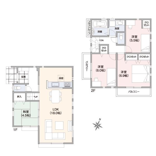 Floor plan. 36,800,000 yen, 4LDK, Land area 100.91 sq m , Building area 92.74 sq m